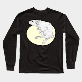 cute rat pencil drawing Long Sleeve T-Shirt